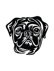 Dog Face Silhouette, art vector design 