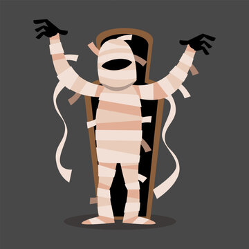 recommend clip art: Mummy . Halloween cartoon characters . Vector .