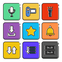 Optional mobile app clip art set