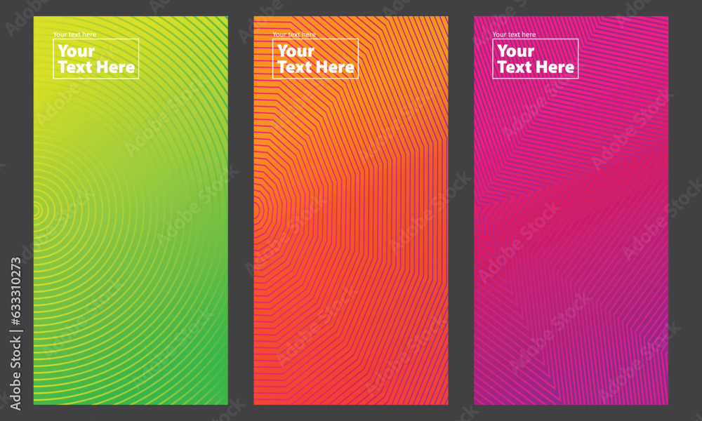 Poster abstract pattern background with line gradient texture for minimal dynamic cover design. pink, yello