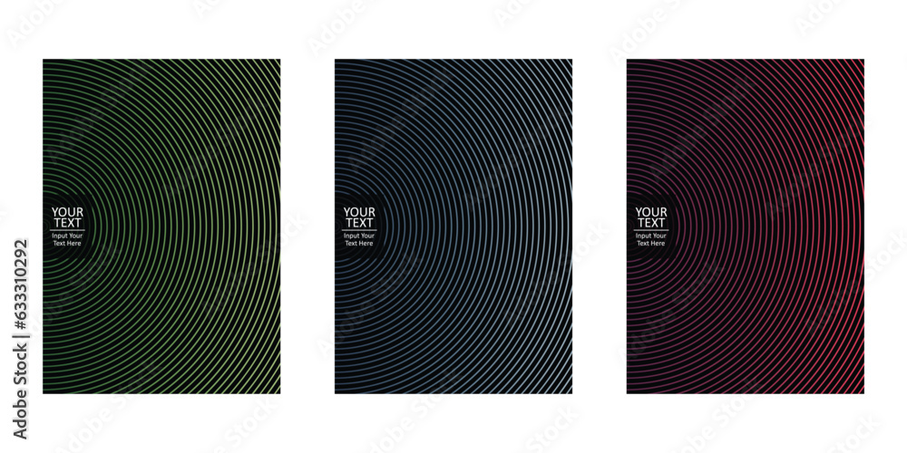 Fototapete cover design template set with abstract lines modern color gradient style pattern on background for 