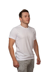 white t-shirt mockup isolated on white background