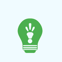 light bulb vector logo illustration with green color