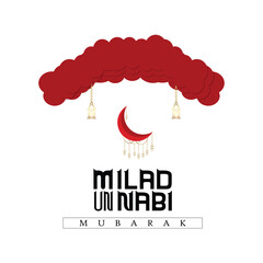 Happy milad un nabi white and red colour background post design