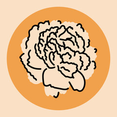 Peony color line icon