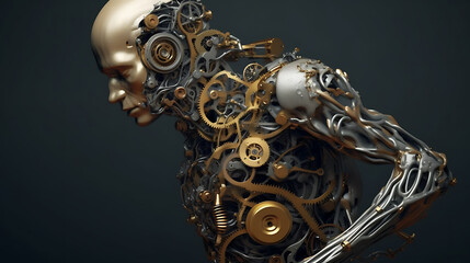 futuristic sci-fi robot punk industrial style robot AI generated pictures
