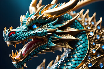 dragon statue in chinese temple
Generative AI