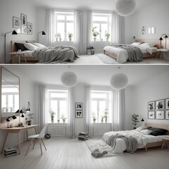 light room interior with bed and other furniture