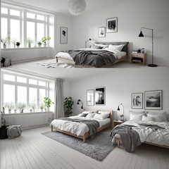 light room interior with bed and other furniture