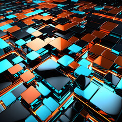 Abstract 3d polygon shaped futuristic dark background. Generative AI