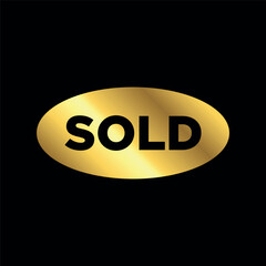 gold color sold sticker. sold sign. sold banner vector template