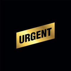 gold color urgent tag. urgent isolated peeler vector template