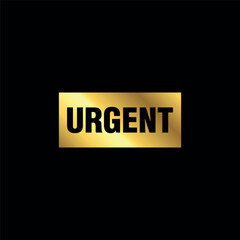 gold color urgent tag. urgent isolated peeler vector template