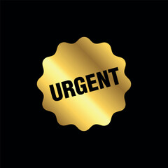 gold color urgent tag. urgent isolated peeler vector template