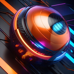 Abstract 3d polygon shaped futuristic dark background. Generative AI