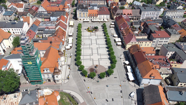 Rynek w Pszczynie. Widok z g&oacute;ry.