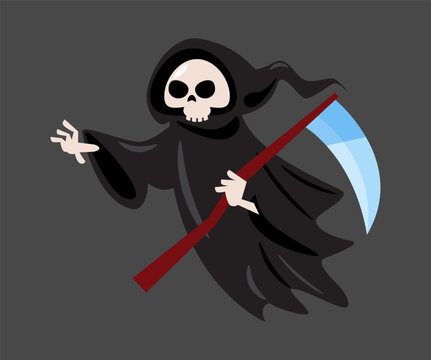 recommend clip art: Grim reaper . Halloween cartoon characters . Vector .