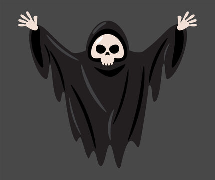 recommend clip art: Grim reaper . Halloween cartoon characters . Vector .