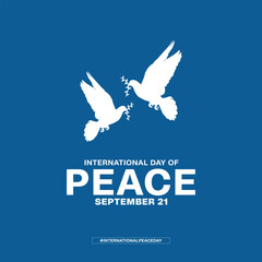 Obraz premium international peace day template with pigeon social media post design