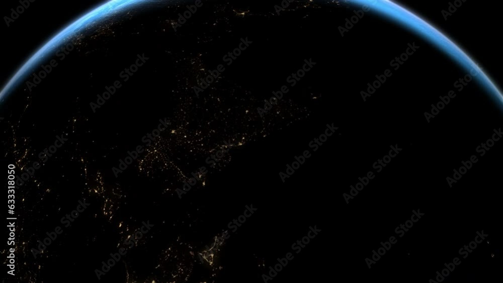 Wall mural a cinematic rendering of planet earth during sunrise as view from space with vibrant blue sky atmosp