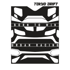 typographic vector illustration of car racing theme. tee shirt graphics © tolga