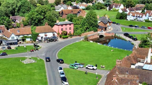 Aerial view of Finchingfield Village panning right to left.

Known as the most photographed village in Essex, Finchingfield is home to one of the county's few remaining windmills.