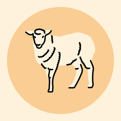 Sheep black line icon. Farm animals.