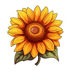 Whimsical Sunflower Charm Transparent Petals Generative Ai
