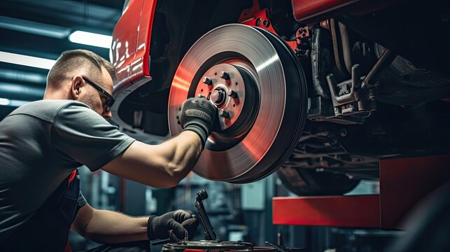 Mechanic takes the lead in fixing a faulty power steering pump, utilizing their technical proficiency to ensure the steering system operates seamlessly. Generated by AI.