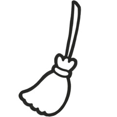 black and white outline cute Halloween elements 