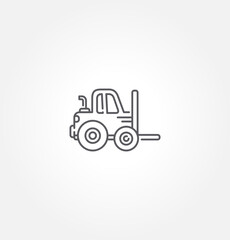 Forklift flat icon. Single high quality outline symbol for web design or mobile app. Forklift thin line signs for design logo, etc. Outline pictogram vector illustration.