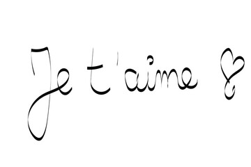 Digital png illustration of je t aime text on transparent background