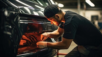Technician who expertly replaces the car's battery, optimizing power delivery, reducing the risk of electrical system glitches, and promoting seamless operation of lights. Generated by AI.