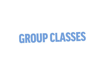 Digital png illustration of group classes text on transparent background