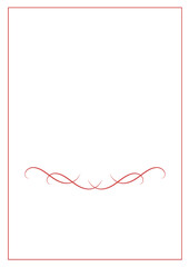 Digital png illustration of red libe frame with decorative design on transparent background