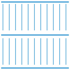 Digital png illustration of two rows of blue parallel lines on transparent background
