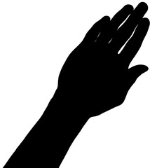 Obraz premium Digital png silhouette image of hand waving on transparent background