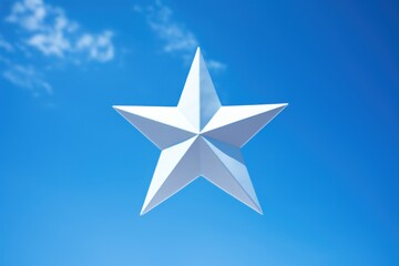 Digital airbrush of simple star outline on sky background. five-pointed star Patriot Day