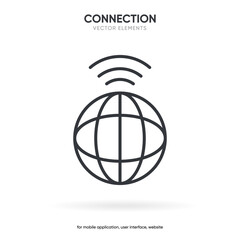 Web search symbol. Internet icon. Go to web icon. Http address sign. Globe network www website icon with isolated white background for UI UX mobile app