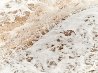 Photographs of waves on a city beach. Gijón. Asturias. Spain. 