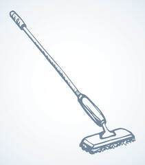 Long Home Mop. Vector drawing