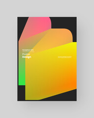 Abstract Posters Design. Vertical A4 format. Modern placard. Strict and discreet brochure. Colorful 3d form composition