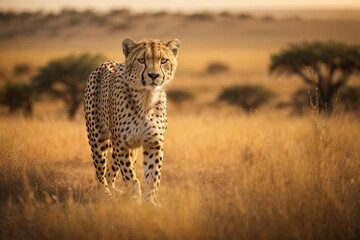Naklejka premium cheetah in the savannah