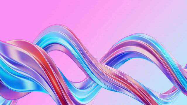 Abstract gradient curve motion video, 3d rendering.