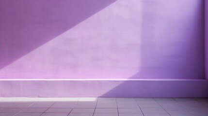 A simple wall of light purple color. Light and shadow at random on the wall Generative AI