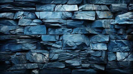 Blue stone wall texture background, naturalistic light, gutai, monochromatic compositions. Generative AI