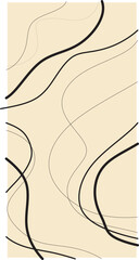 Abstract Contour Line Pattern in Black and White