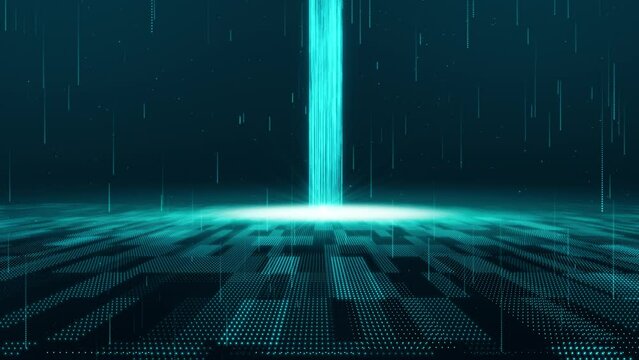 Digital HUD grid cyber space data network connections. Transfer hi speed internet, Future technology background. product promotion, corporate promotion. matrix iot. CPU processing big data flow 4K 3D