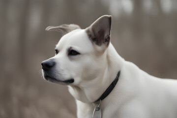 white dog.Generative ai
