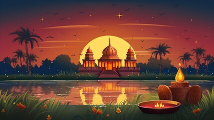 Vector illustration of Happy Lohri holiday background for Punjabi festival.illustration - obrazy, fototapety, plakaty